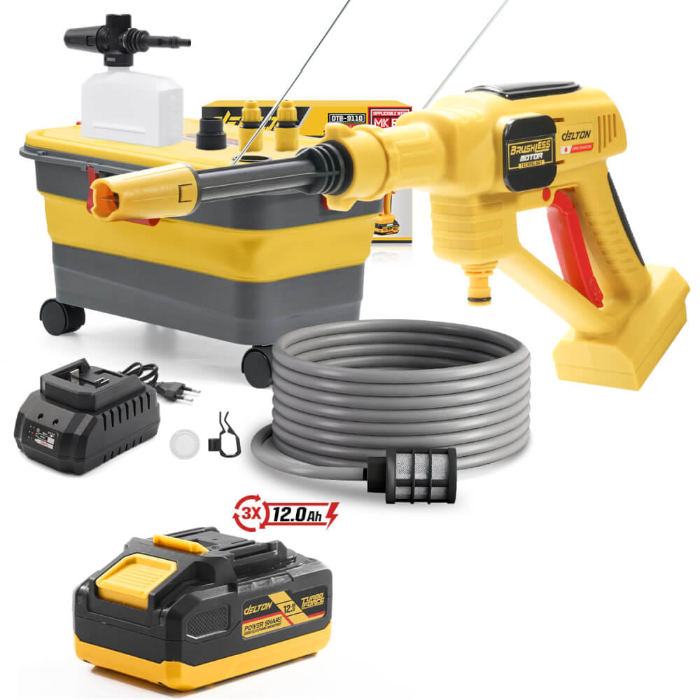 เครื่องฉีดน้ำไร้สาย พร้อมถังน้ำพับได้ (พร้อมแบตเตอรี่) DELTON รุ่น DTB-9110 TURBO FORCE 20V 12AH_1